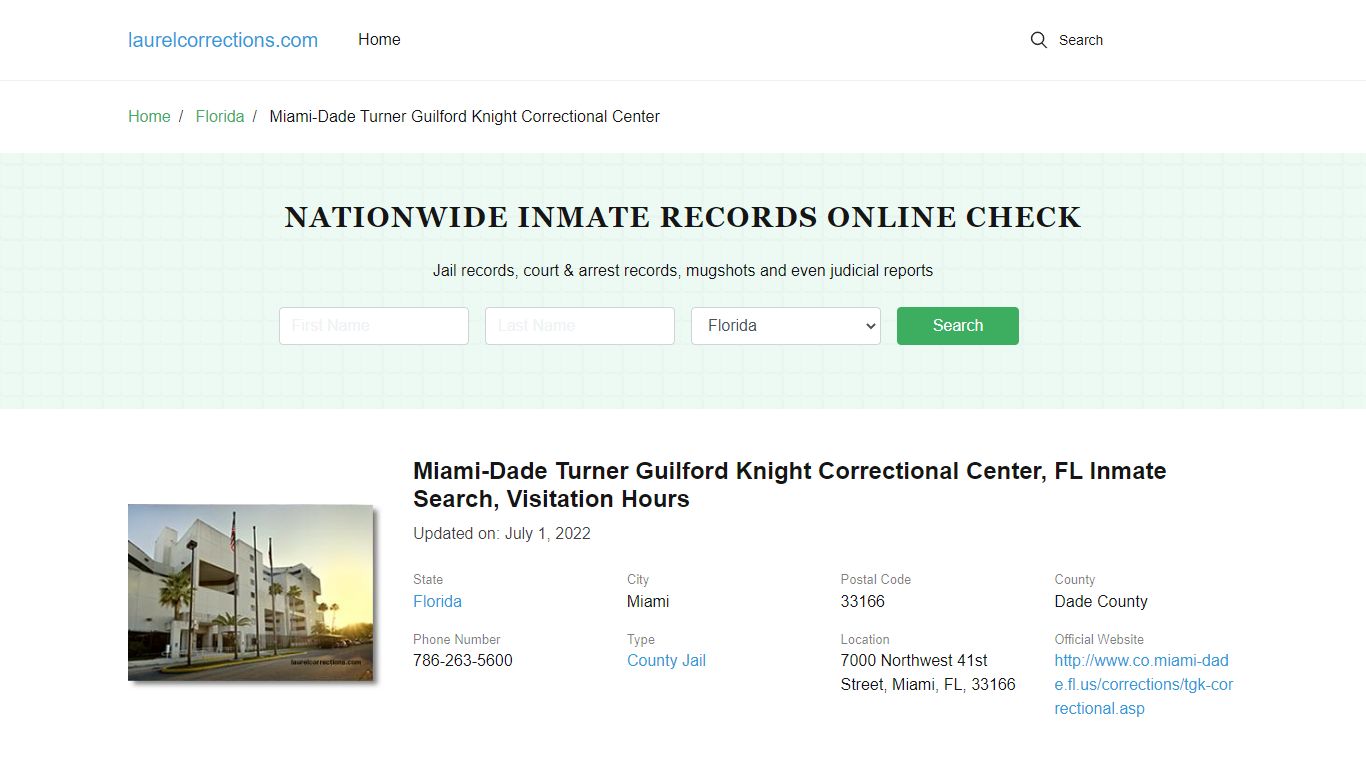 Miami-Dade Turner Guilford Knight Correctional Center ...