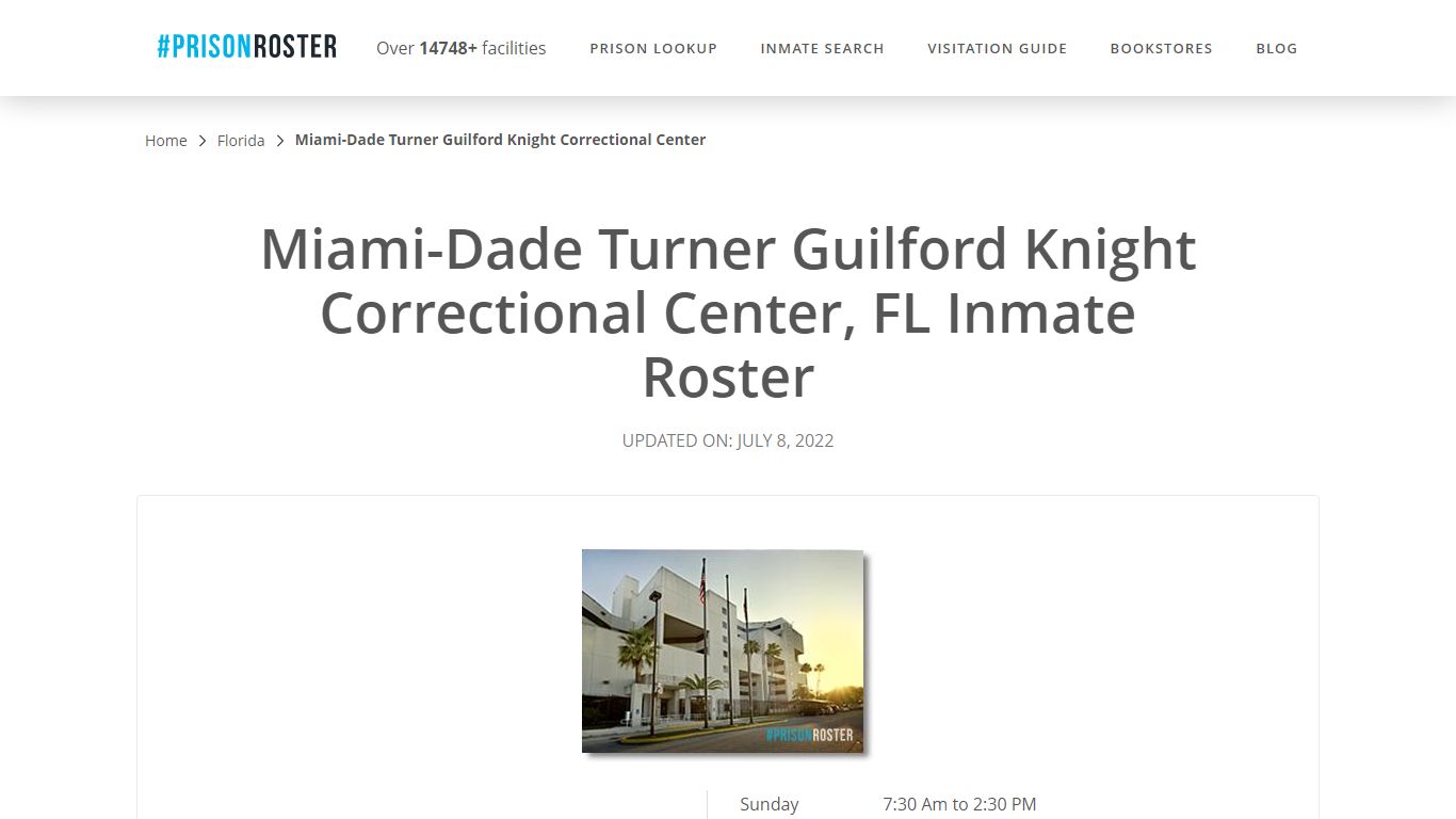 Miami-Dade Turner Guilford Knight Correctional Center - Prisonroster